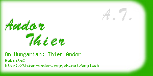 andor thier business card